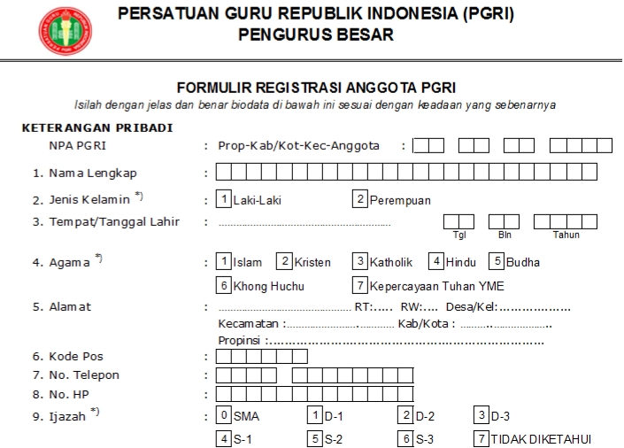 Pendaftaran PGRI Flores Timur - Persatuan Guru Republik Indonesia Cabang Flores Timur